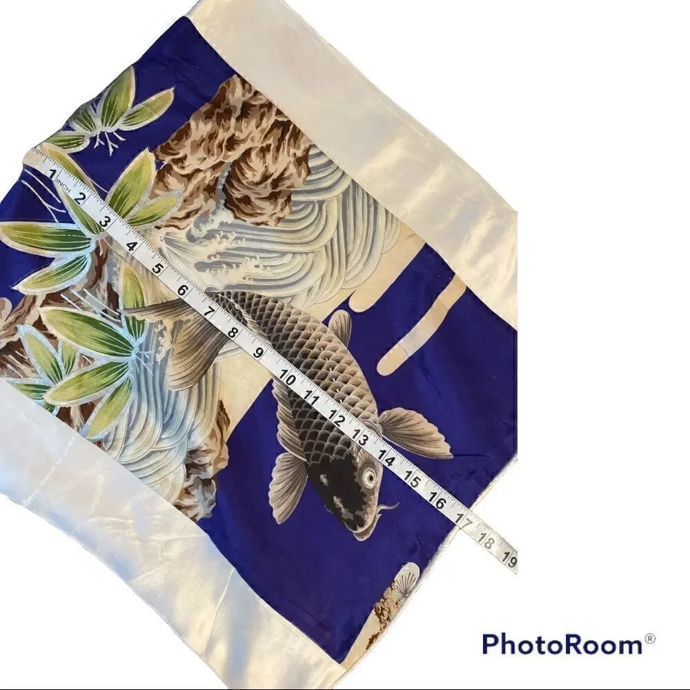 Asian  Fish Design Silk Cushion cover